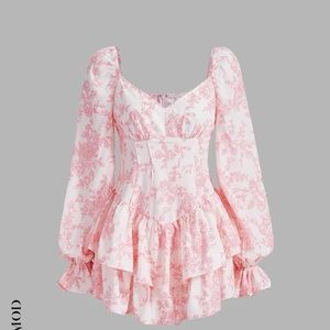 Floral Print Ruffle Hem Dress